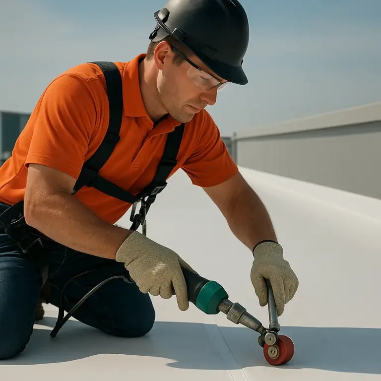 TPO flat roof installation